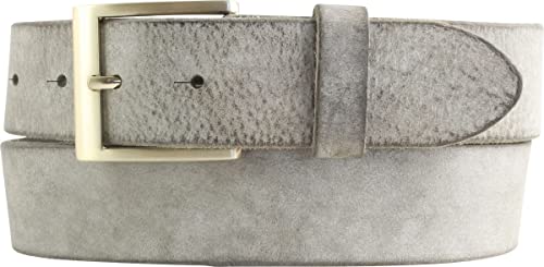 BELTINGER Herren-Gürtel aus weichem Vollrindleder Vintage-Look 4 cm | Jeans-Gürtel für Herren 40mm | Ledergürtel mit goldener Gürtelschließe Used-Look | Hellgrau 80cm von BELTINGER
