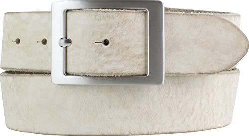 BELTINGER Herren-Gürtel aus weichem Vollrindleder mit Doppel-Schnalle Vintage-Look 4 cm | Jeans-Gürtel für Herren 40mm | Ledergürtel Used-Look | Mist 80cm von BELTINGER