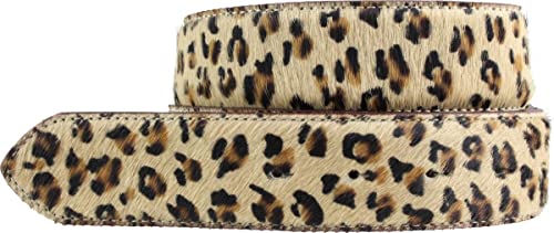 BELTINGER Hochwertiger Fell-Ledergürtel ohne Schnalle 4 cm | Kuh-Ledergürtel Damen Herren 40mm | Fell-Gürtel | Mini-Leo 90cm von BELTINGER