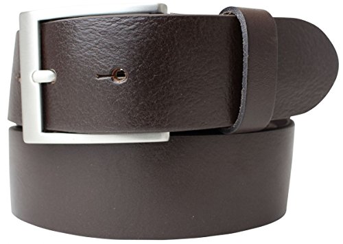 BELTINGER Hochwertiger Gürtel mit Edelstahl-Gürtelschnalle aus Vollrindleder 4 cm | Jeans-Gürtel für Damen Herren 40mm | Vollleder-Gürtel | Braun 95cm von BELTINGER