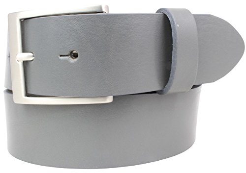 BELTINGER Hochwertiger Gürtel mit Edelstahl-Gürtelschnalle aus Vollrindleder 4 cm | Jeans-Gürtel für Damen Herren 40mm | Vollleder-Gürtel | Dunkelgrau 110cm von BELTINGER