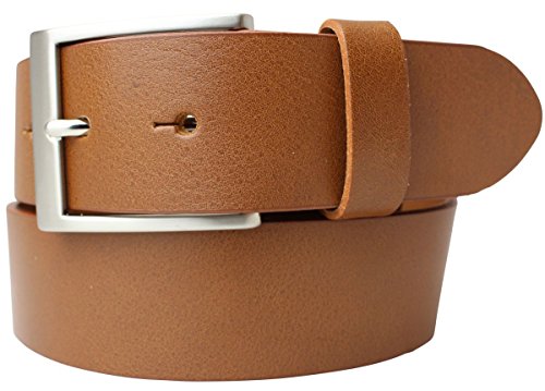 BELTINGER Hochwertiger Gürtel mit Edelstahl-Gürtelschnalle aus Vollrindleder 4 cm | Jeans-Gürtel für Damen Herren 40mm | Vollleder-Gürtel | Tabac 100cm von BELTINGER