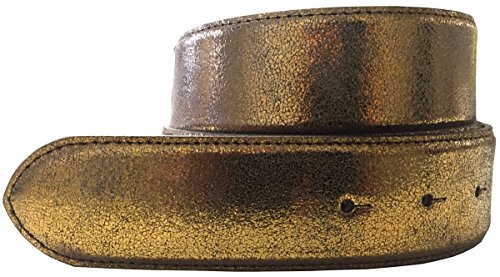 BELTINGER Hochwertiger Wechselgürtel Metall-Optik ohne Schnalle 4 cm | Druckknopf-Gürtel Metallic-Look 40mm | 4cm Echt Leder | Bronze 80cm von BELTINGER