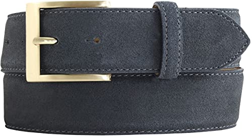 BELTINGER Jeans-Gürtel aus Veloursleder mit goldener Gürtelschnalle 4 cm | Velour-Ledergürtel 40mm | Herren-Gürtel Wildleder-Gürtel 4cm | Anthrazit 100cm von BELTINGER