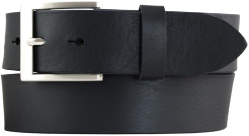 BELTINGER Jeans-Gürtel aus Vollrindleder 4 cm | Hochwertiger Leder-Gürtel für Herren 40mm | Herren-Gürtel made in Italy | Schwarz 105cm von BELTINGER