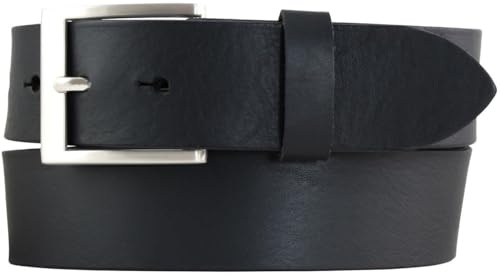 BELTINGER Jeans-Gürtel aus Vollrindleder 4 cm | Hochwertiger Leder-Gürtel für Herren 40mm | Herren-Gürtel made in Italy | Schwarz 80cm von BELTINGER