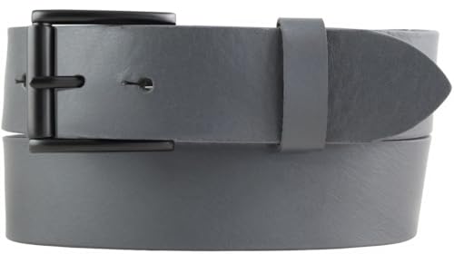 BELTINGER Jeans-Gürtel mit Rollenschnalle aus Vollrindleder 4 cm | Hochwertiger Leder-Gürtel für Herren 40mm | Herren-Gürtel made in Italy | Dunkelgrau 95cm von BELTINGER