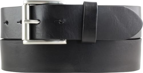 BELTINGER Jeans-Gürtel mit Rollenschnalle aus Vollrindleder 4 cm | Hochwertiger Leder-Gürtel für Herren 40mm | Herren-Gürtel made in Italy | Schwarz 100cm von BELTINGER