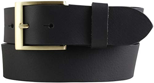 BELTINGER Jeansgürtel aus Vollbüffelleder 4 cm | Jeans-Gürtel für Damen Herren 40mm | Leder-Gürtel aus Büffelleder 4cm | Schwarz 130cm von BELTINGER