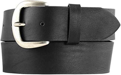 BELTINGER Jeansgürtel aus Vollrindleder 4,5 cm | Breiter Ledergürtel für Damen Herren 45mm | Leder-Gürtel aus echtem Leder | Schwarz 105cm von BELTINGER