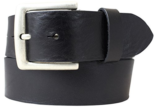 BELTINGER Jeansgürtel aus Vollrindleder 4,5 cm | Leder-Gürtel für Herren 45mm | Breiter Herren-Gürtel aus echtem Leder | Schwarz 85cm von BELTINGER