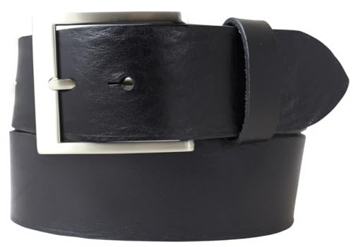 BELTINGER Jeansgürtel aus Vollrindleder 4,5 cm | Leder-Gürtel für Herren 45mm | Breiter Herren-Gürtel aus echtem Leder | Schwarz 90cm von BELTINGER