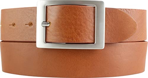BELTINGER Jeansgürtel aus Vollrindleder 4 cm | Jeans-Gürtel für Damen Herren 40mm | Leder-Gürtel mit Doppel-Schließe | Tabac 110cm von BELTINGER