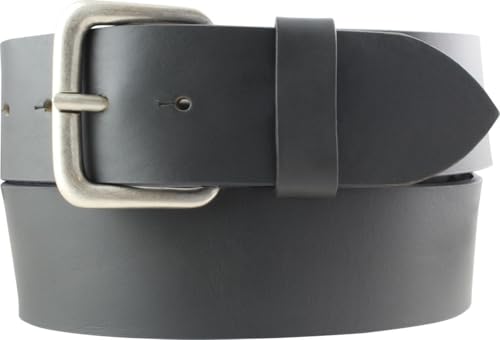 BELTINGER Jeansgürtel aus Vollrindleder 5 cm | Leder-Gürtel für Herren 50mm | Breiter Herren-Gürtel aus echtem Leder | Dunkelgrau 90cm von BELTINGER