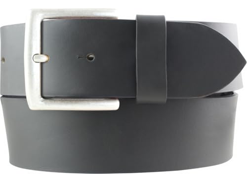 BELTINGER Jeansgürtel aus Vollrindleder 5 cm | Leder-Gürtel für Herren 50mm | Breiter Herren-Gürtel aus echtem Leder | Dunkelgrau 90cm von BELTINGER