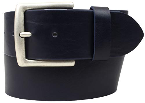 BELTINGER Jeansgürtel aus Vollrindleder 5 cm | Leder-Gürtel für Herren 50mm | Breiter Herren-Gürtel aus echtem Leder | Marine 100cm von BELTINGER