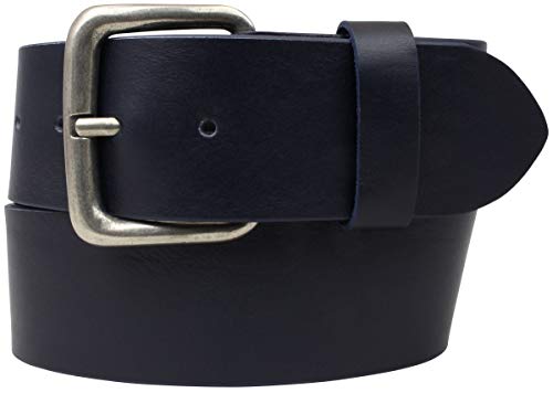 BELTINGER Jeansgürtel aus Vollrindleder 5 cm | Leder-Gürtel für Herren 50mm | Breiter Herren-Gürtel aus echtem Leder | Marine 100cm von BELTINGER