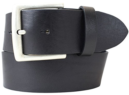 BELTINGER Jeansgürtel aus Vollrindleder 5 cm | Leder-Gürtel für Herren 50mm | Breiter Herren-Gürtel aus echtem Leder | Schwarz 95cm von BELTINGER