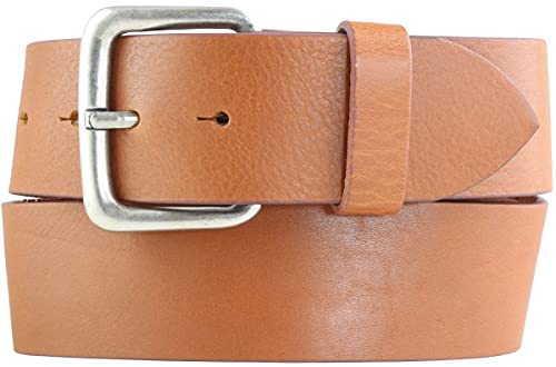 BELTINGER Jeansgürtel aus Vollrindleder 5 cm | Leder-Gürtel für Herren 50mm | Breiter Herren-Gürtel aus echtem Leder | Tabac 80cm von BELTINGER