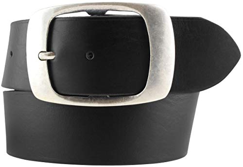 BELTINGER Jeansgürtel aus Vollrindleder 5 cm mit Doppel-Schnalle | Leder-Gürtel 50mm | Breiter Ledergürtel aus echtem Leder | Schwarz 90cm von BELTINGER