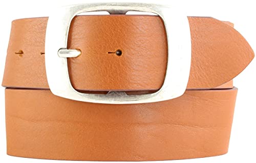 BELTINGER Jeansgürtel aus Vollrindleder 5 cm mit Doppel-Schnalle | Leder-Gürtel 50mm | Breiter Ledergürtel aus echtem Leder | Tabac 80cm von BELTINGER