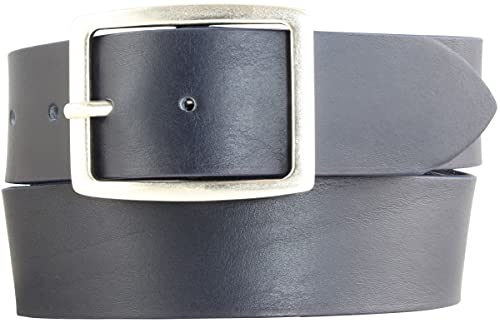 BELTINGER Jeansgürtel aus Vollrindleder mit Doppel-Schnalle 4,5 cm | Leder-Gürtel für Damen 45mm | Breiter Ledergürtel | Marine 100cm von BELTINGER