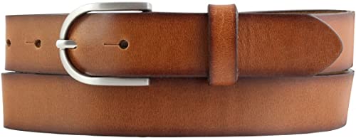 BELTINGER Kinder-Gürtel Vintage-Look 3 cm | Jeans-Gürtel aus Vollrindleder für Mädchen 30mm | Mit geschwärzten Kanten | Cognac 55cm von BELTINGER