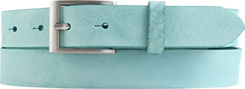 BELTINGER Kinder-Gürtel aus weichem Vollrindleder Vintage-Look 3 cm | Ledergürtel für Jungen 30mm | Schmaler Gürtel Used-Look | Türkis 65cm von BELTINGER