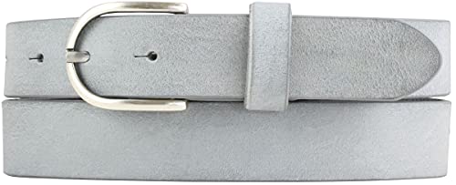 BELTINGER Kinder-Gürtel aus weichem Vollrindleder Vintage-Look 3 cm | Ledergürtel für Mädchen 30mm | Schmaler Gürtel Used-Look | Jeansblau 55cm von BELTINGER