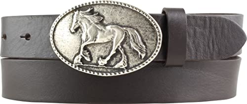 BELTINGER Kinder-Gürtel für Reiter mit Pferde-Gürtelschnalle aus Vollrindleder 3 cm | Reiter-Gürtel 30mm für Reithose | mit Pferde-Motiv | Braun 55cm BELTINGER Kinder-Gürtel für Reiter mit Pferde-Gürtelschnalle aus Vollrindleder 3 cm | Reiter-Gürtel 30mm für Reithose | mit Pferde-Motiv | Braun 55cm von BELTINGER