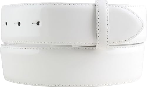 BELTINGER Lack-Gürtel aus Leder ohne Gürtelschnalle 4 cm | Glänzender Ledergürtel 40mm Herren Damen | Eleganter Gürtel | Weiß 95cm von BELTINGER