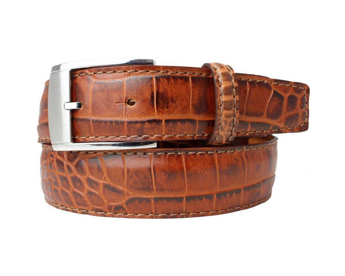BELTINGER Ledergürtel Anzug-Gürtel mit Krokoprägung 3,5 cm - Leder-Gürtel für Herren 35mm Kr (1-St) von BELTINGER
