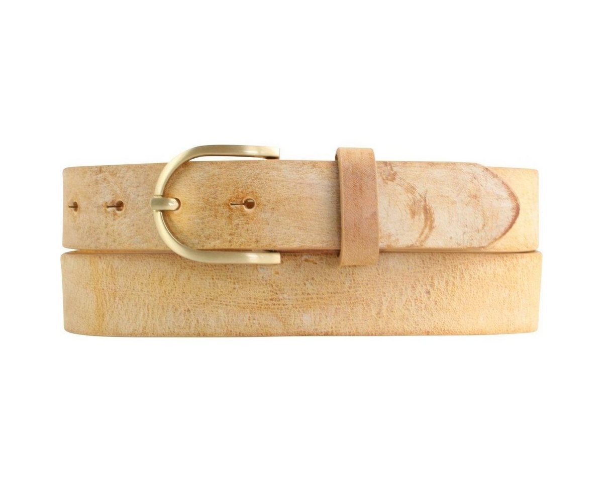 BELTINGER Ledergürtel Damen-Gürtel aus weichem Vollrindleder Vintage-Look 3 cm - Leder-Gürte (1-St) weiches Leder, Gürtelschnalle in Gold Vintage von BELTINGER