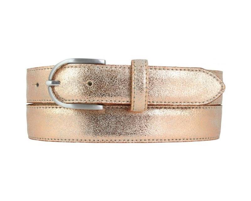 BELTINGER Ledergürtel Damen-Gürtel in Metall-Optik 3 cm - Leder-Gürtel Metallic-Look für Dam (1-St) von BELTINGER