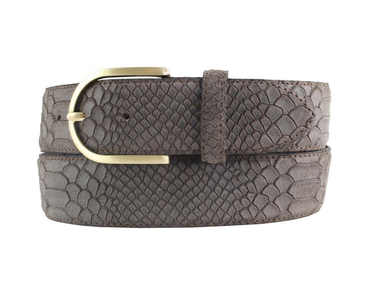 BELTINGER Ledergürtel Damen-Gürtel mit Pythonprägung 4 cm - Leder-Gürtel für Damen 40mm Schl (1-St) von BELTINGER