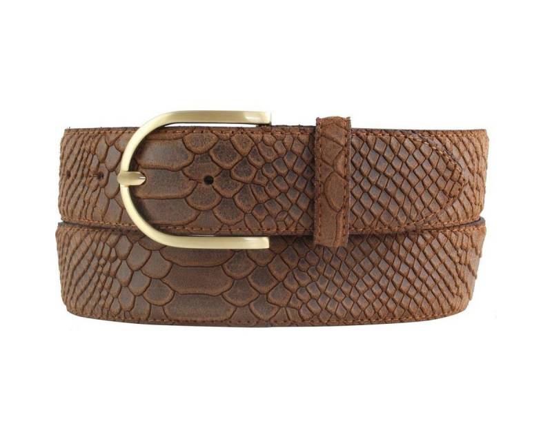 BELTINGER Ledergürtel Damen-Gürtel mit Pythonprägung 4 cm - Leder-Gürtel für Damen 40mm Schl (1-St) von BELTINGER