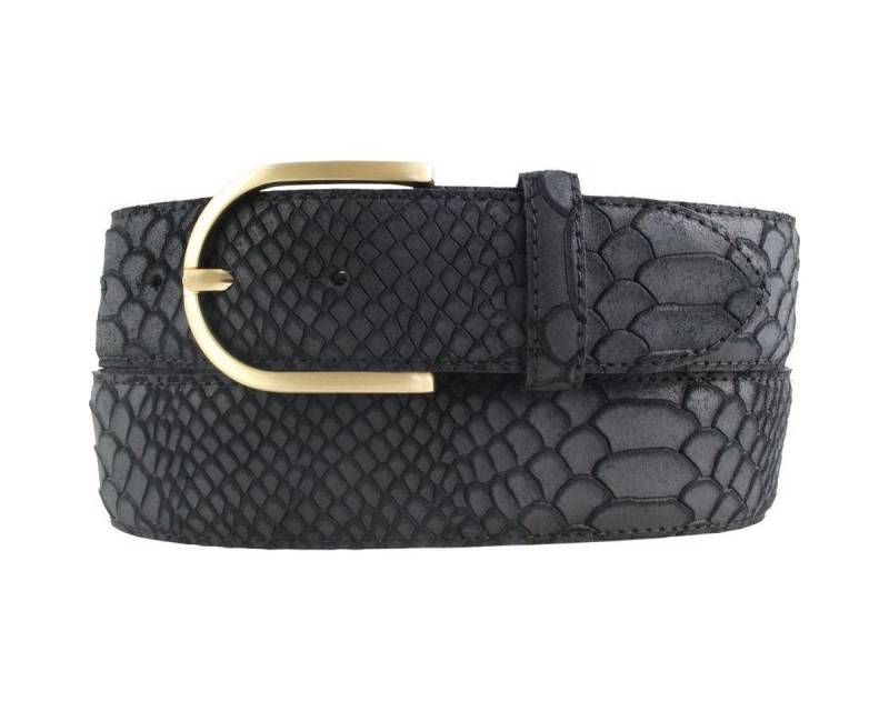BELTINGER Ledergürtel Damen-Gürtel mit Pythonprägung 4 cm - Leder-Gürtel für Damen 40mm Schl (1-St) von BELTINGER