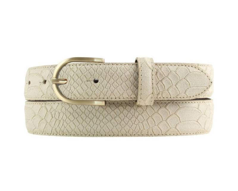 BELTINGER Ledergürtel Damen-Gürtel mit Pythonprägung und goldener Gürtelschnalle 3 cm - Lede (1-St) von BELTINGER