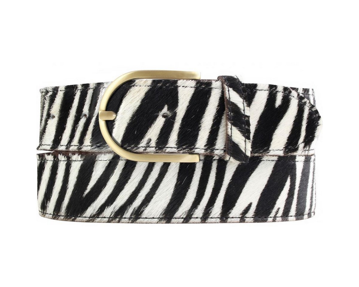 BELTINGER Ledergürtel Damen-Gürtel mit echtem Fell 4 cm - Fell-Gürtel für Damen 40mm - Kuh-L (1-St) von BELTINGER