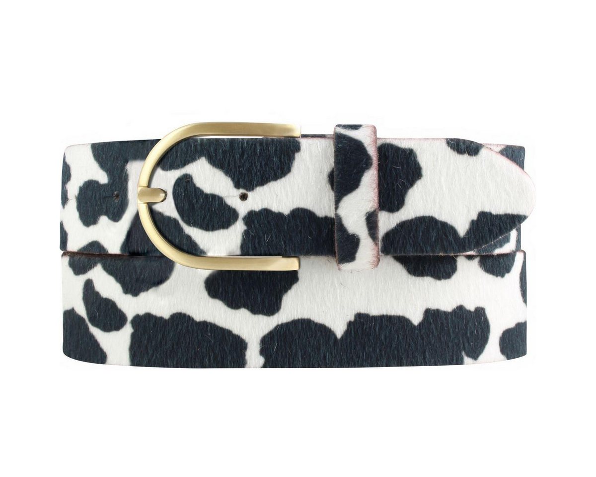 BELTINGER Ledergürtel Damen-Gürtel mit echtem Fell 4 cm - Fell-Gürtel für Damen 40mm - Kuh-L (1-St) von BELTINGER