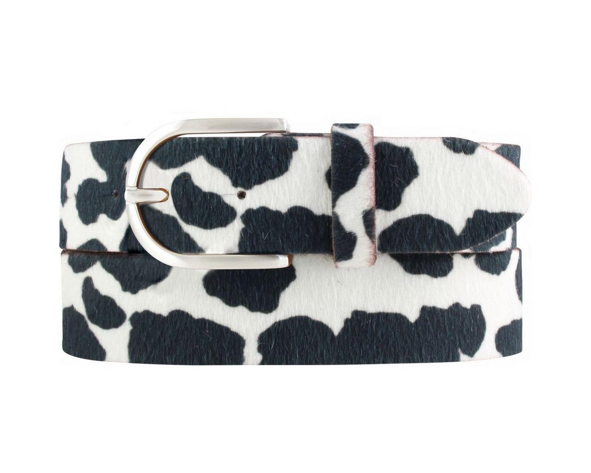 BELTINGER Ledergürtel Damen-Gürtel mit echtem Fell 4 cm - Fell-Gürtel für Damen 40mm - Kuh-L (1-St) von BELTINGER