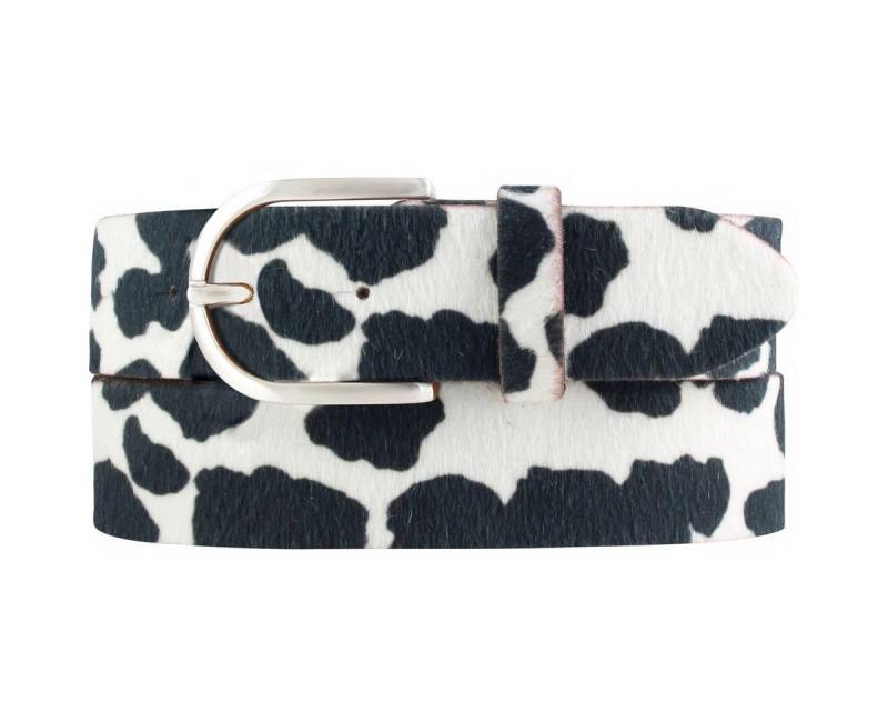 BELTINGER Ledergürtel Damen-Gürtel mit echtem Fell 4 cm - Fell-Gürtel für Damen 40mm - Kuh-L (1-St) von BELTINGER