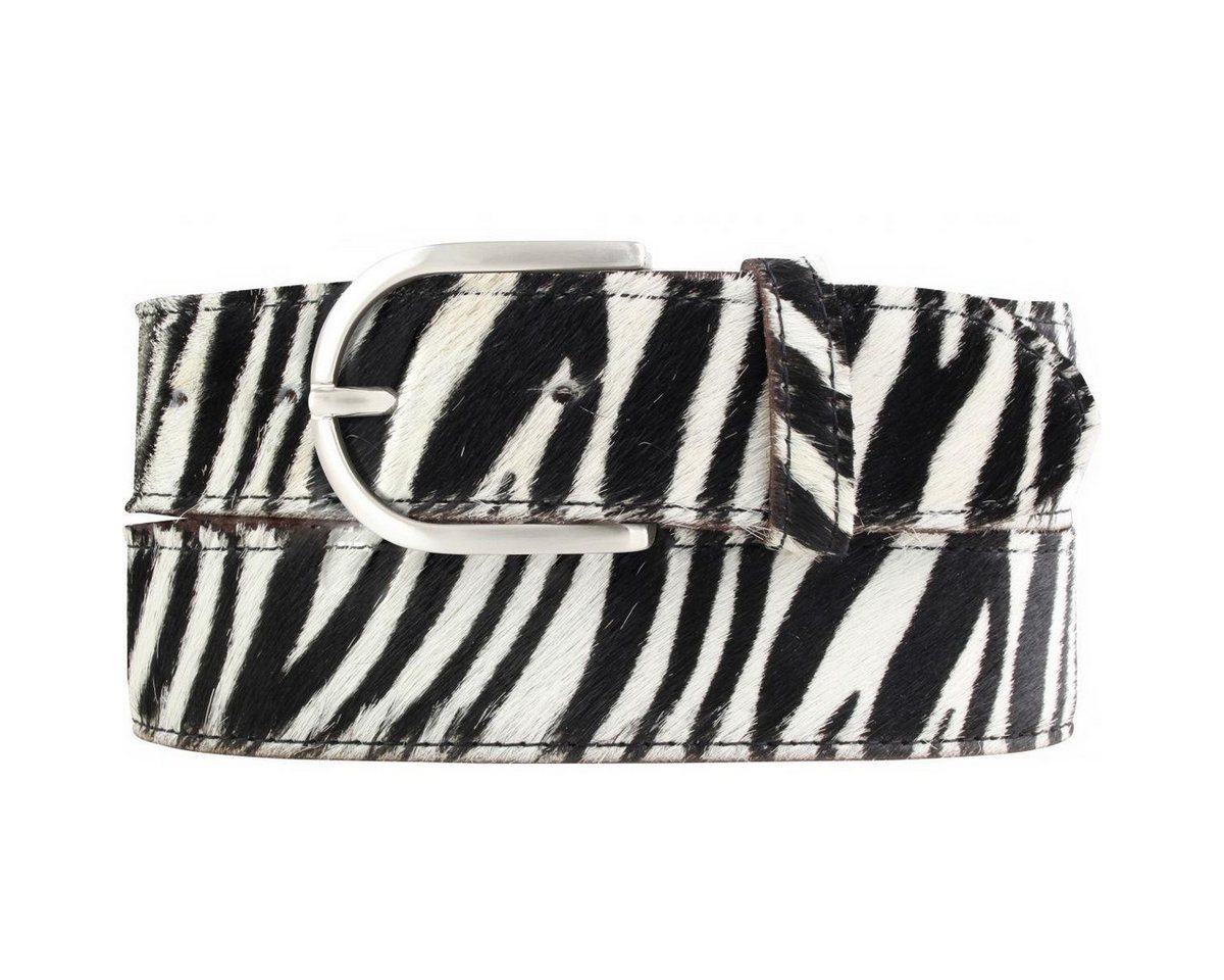 BELTINGER Ledergürtel Damen-Gürtel mit echtem Fell 4 cm - Fell-Gürtel für Damen 40mm - Kuh-L (1-St) von BELTINGER