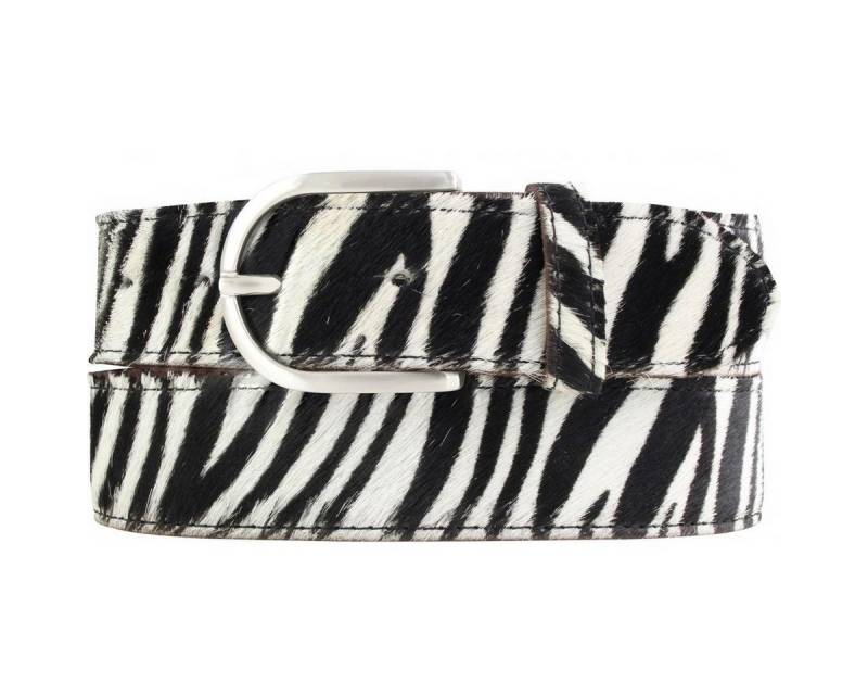 BELTINGER Ledergürtel Damen-Gürtel mit echtem Fell 4 cm - Fell-Gürtel für Damen 40mm - Kuh-L (1-St) von BELTINGER