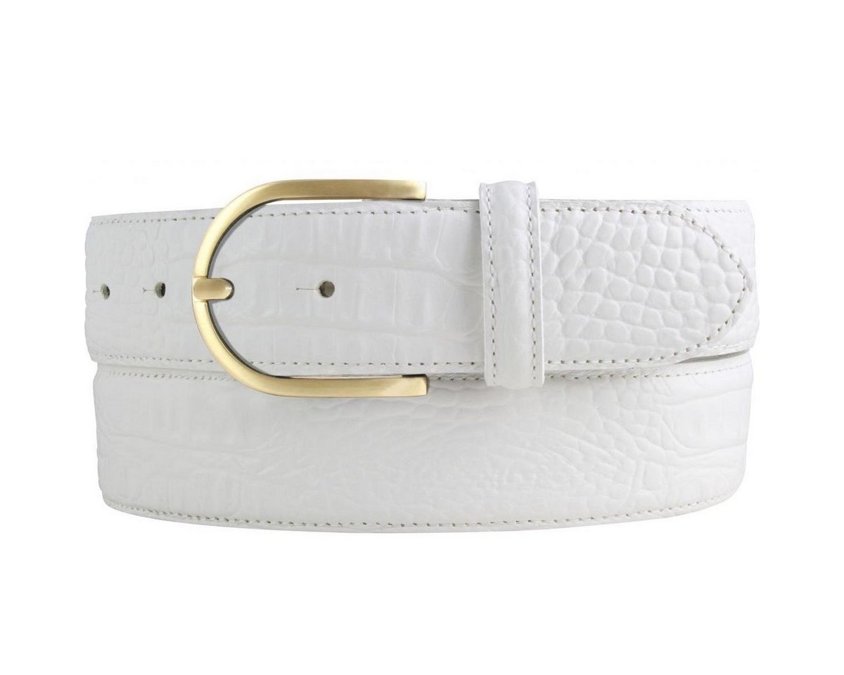 BELTINGER Ledergürtel Damen-Gürtel mit goldener Gürtelschnalle und Krokoprägung 4 cm - Leder (1-St) von BELTINGER