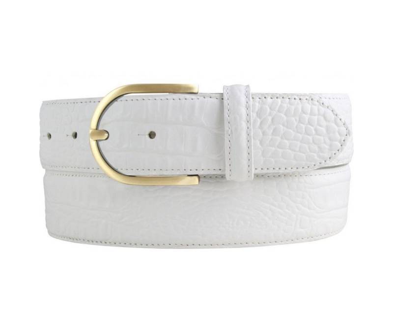 BELTINGER Ledergürtel Damen-Gürtel mit goldener Gürtelschnalle und Krokoprägung 4 cm - Leder (1-St) von BELTINGER