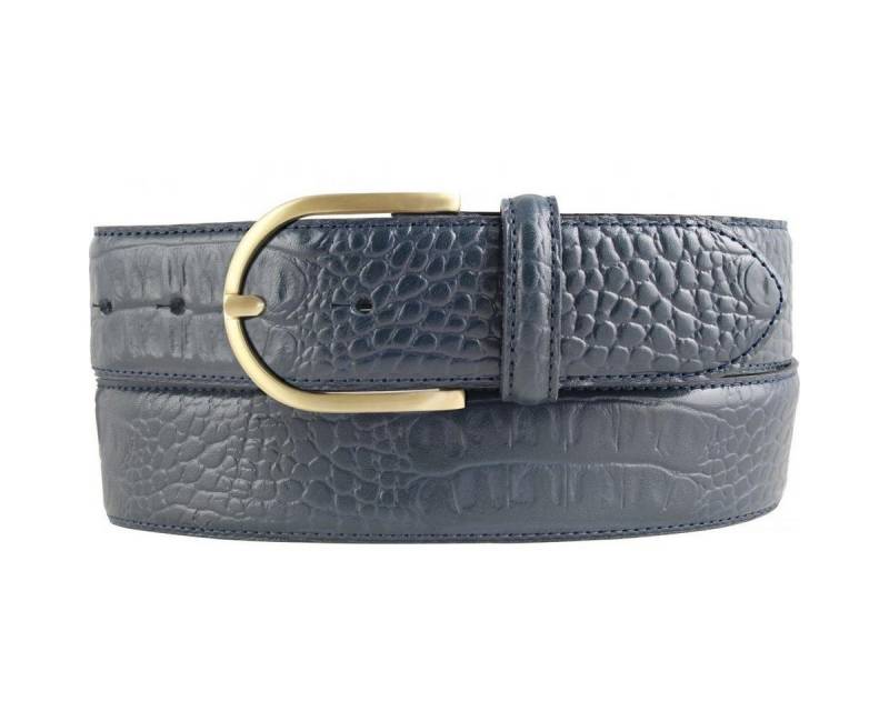 BELTINGER Ledergürtel Damen-Gürtel mit goldener Gürtelschnalle und Krokoprägung 4 cm - Leder (1-St) von BELTINGER