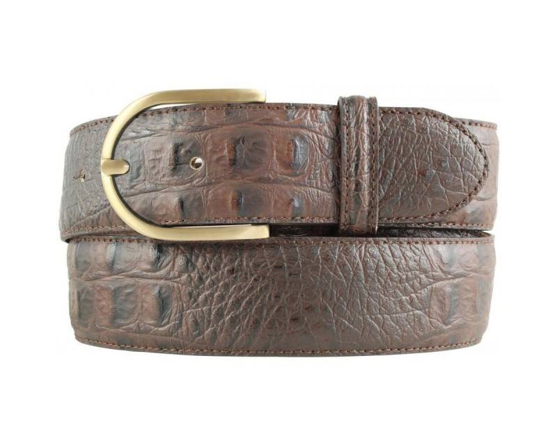 BELTINGER Ledergürtel Damen-Gürtel mit goldener Gürtelschnalle und Krokoprägung 4 cm - Leder (1-St) von BELTINGER