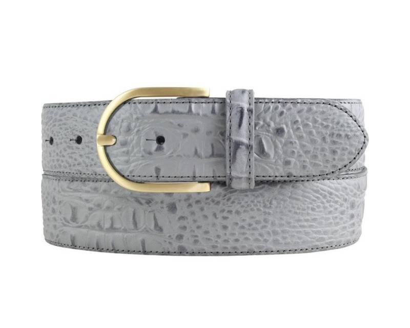 BELTINGER Ledergürtel Damen-Gürtel mit goldener Gürtelschnalle und Krokoprägung 4 cm - Leder (1-St) von BELTINGER