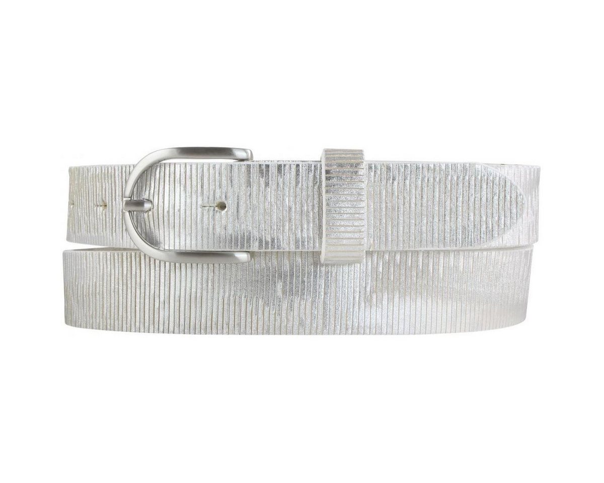 BELTINGER Ledergürtel Damengürtel Metall-Optik aus Vollrindleder 3 cm - Damen-Gürtel Metalli von BELTINGER